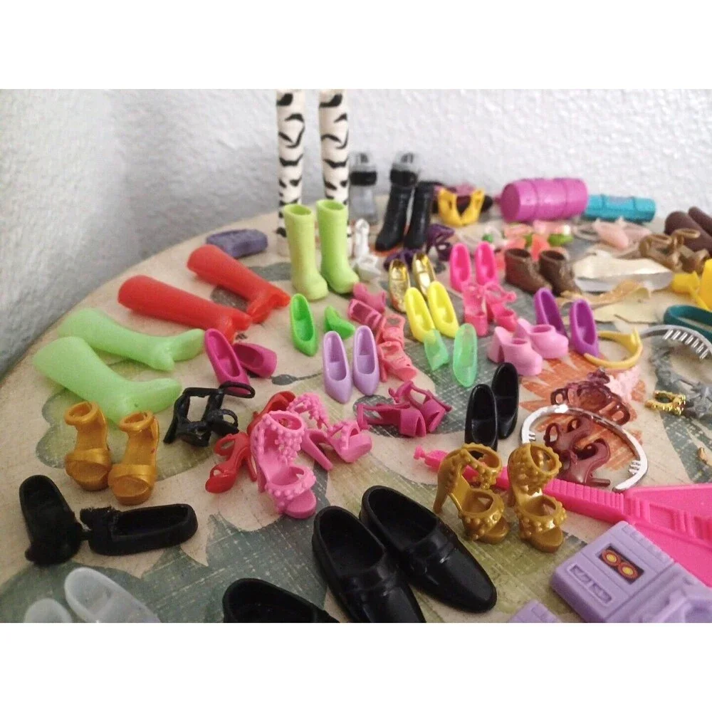 Large Lot of Miscellaneous Barbie Doll Accessories Shoes Purses, Lots More Vtg